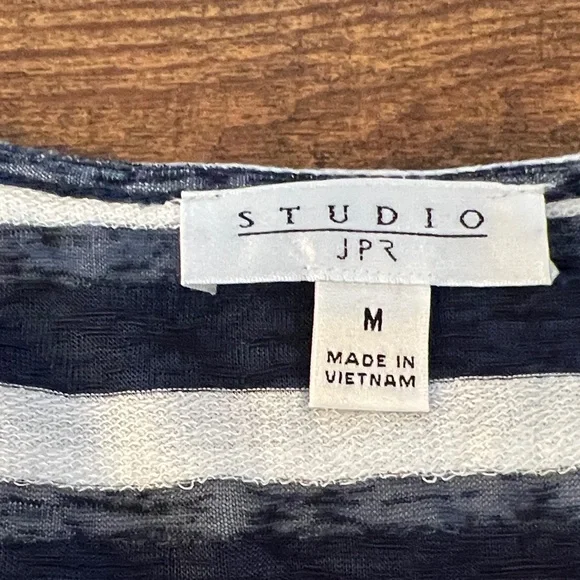 Navy and White Striped Short Sleeve Tee - Picture 2 of 9